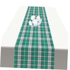 Tartan Plaid Table Runner 72 Inch – Green Plaid Table Runner for Holiday Home