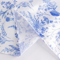 5 White Blue Floral Print Satin Chair Sashes Party Events Reception Decorations
