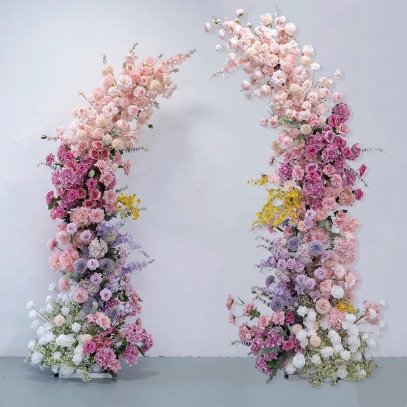 Angela Flower Floral Arch Backdrop Wedding Pink White Purple 2.4m 2.1m