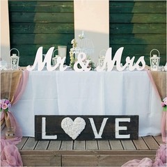 Mr and Mrs Letters Wedding Wooden Sign Party Décor Decoration Table Top Standing