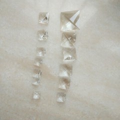 100pcs 14~30MM 2 Holes Square Crystal Beads Prism Chandelier Curtain Accessories