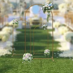 3 Pcs Arch Backdrop Stand Wedding Gold Backdrop Stand For Ceremony Metal Decor