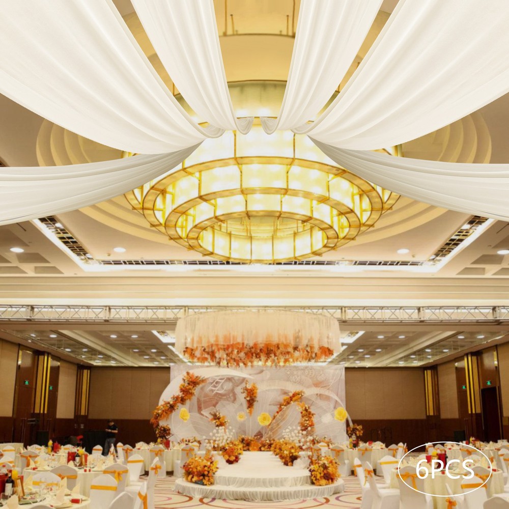  Wedding Ceiling Draping, Backdrop Curtains for Party Ceremony Stage Decoration
