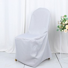 25 Silver POLYESTER BANQUET CHAIR COVERS Wedding Reception Party Decorations