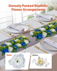 VEVOR Flower Balls Wedding Centerpieces Fake Flower Arrangement Blue+White 10PCS