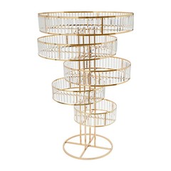 Wedding Gold Crystal Flower Stand Round Pedestal Stand Crystal Flower Stand NEW