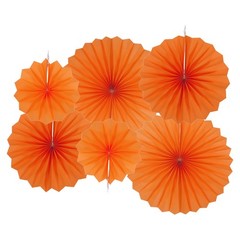 Hanging Paper Fans Party Set 12Pcs Decoration for Home Birthday Wedding(orange)