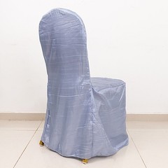 DUSTY BLUE Crinkle Crushed Taffeta Banquet CHAIR COVER Party Wedding Events