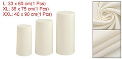 Set of 3 Cylinder Spandex Stand Covers, Beige, Elastic Fabric-Large