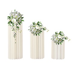 3PCS Cylinder Pedestal Stands Sturdy Multi-Use Display Columns for Wedding,