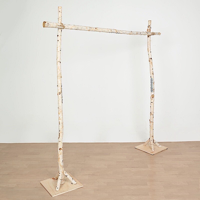 7.5 feet Natural Birch Wood Square BACKDROP STAND Wedding Arch Party Decorations