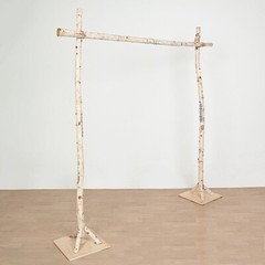 7.5 feet Natural Birch Wood Square BACKDROP STAND Wedding Arch Party Decorations