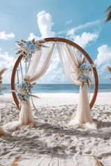 7.9FT Round Wooden Wedding Arch – Elegant Backdrop for Weddings & Celebrations