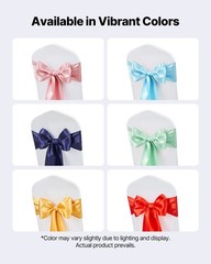 VEVOR 50PCS Navy Blue Spandex Chair Sashes Elastic Bows Wedding Party Dining
