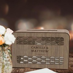 Personalised Wooden Wedding Card Wishing Box – Rectangle