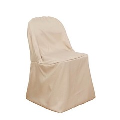 50 Nude Polyester FOLDING Flat CHAIR COVERS Wedding Party Banquet Decorations