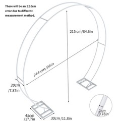 2.2M 2.4M Circle Wedding Arch Single/Double Rail Flower Balloon Garland Arch Dec