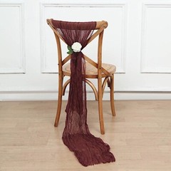 5 BURGUNDY Gauze Cheesecloth CHAIR SASHES Party Events Decorations Supplies