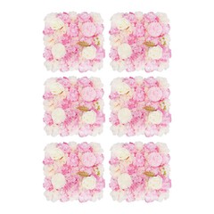 6pcs Artificial Flower Wall Panels Decorative Faux Hydrangea Floral Wall Mat Pad