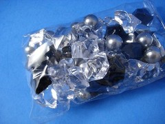 Decorative Bowl Fillers Table Scatters Acrylic Clear Black Silver 6 Packages