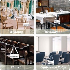 Reserved Table Signs Weddings Events Professional Acrylic Chair Cards 12 Pack US