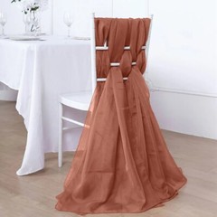 10 Terracotta Premium Chiffon Wide CHAIR SASHES Wedding Reception Decorations