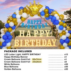 173pcs Happy Birthday LED Marquee Light Up Letters Sign Birthday Decorations …