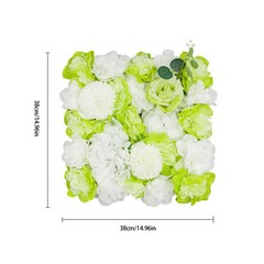 Artificial Flower Wall Panels – 12-Piece Silk Floral Decor 15×15 in