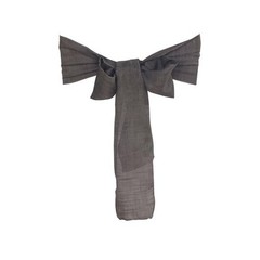 5 CHARCOAL GRAY CHAIR SASHES Premium Polyester Faux Burlap Wedding Decorations