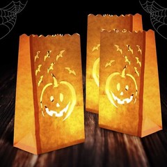 Chicsonabudget 24 Pack Halloween Luminary Bags