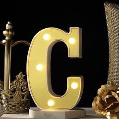 6″ tall GOLD C LED Lighted Marquee Letters Sign Party Wedding Events Decorations