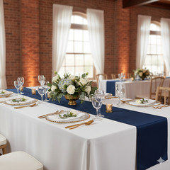 YCC Linens – 5 Pack 14 x 108 Inch L’amour Satin Table Runners for Weddings