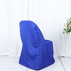 6 Royal Blue Polyester FOLDING CHAIR COVERS Wedding Banquet Reception