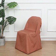 6 Terracotta Polyester FOLDING CHAIR COVERS Wedding Banquet Reception