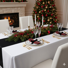 YCC Linens – 5 Pack 14 x 108 Inch L’amour Satin Table Runners for Weddings