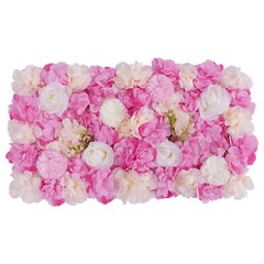 12PCS Artificial 3D Flower Wall Panel Wedding Backdrop Wall Decor Pink 15*15in