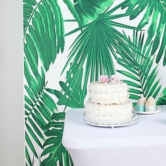 8 ft Printed Vinyl PHOTO BACKDROP Tropical Leaves Party BANNER Events