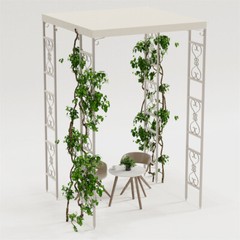 5.9×8.9ft Metal Garden Arbor Wedding Arch Small Outdoor Patio Pergola Trellis