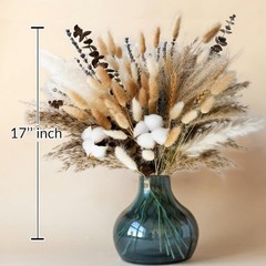 Natural Dried Flower Bouquet – Ppas Grass, Cotton Stems, Bunny Tails,