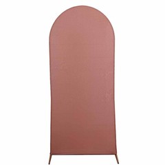6 ft TERRACOTTA Matte Fitted Spandex Round Top Arch Backdrop STAND COVER Party
