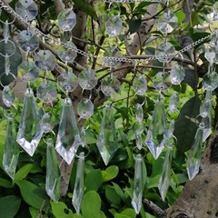 50/100pcs Acrylic Crystal Octagon Bead String Prism Garland Chandelier Hanging