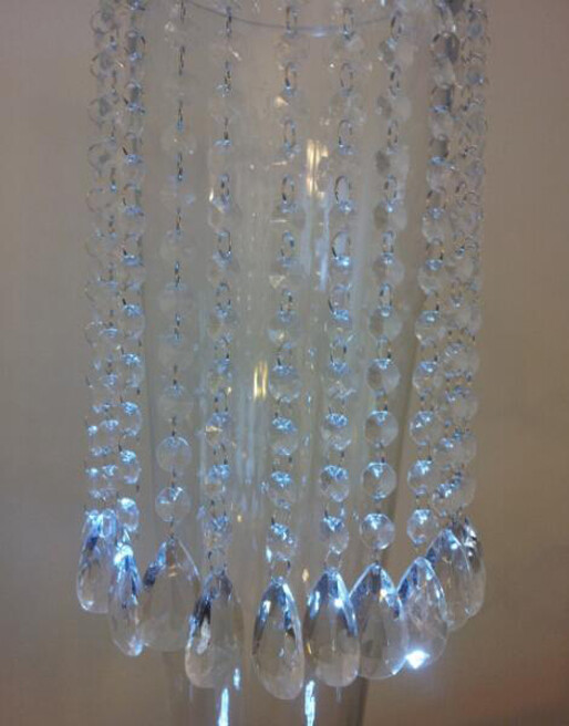 20Pcs Acrylic Crystal Bead Strands Wedding Party Cake Topper 25cm Decor Supplie