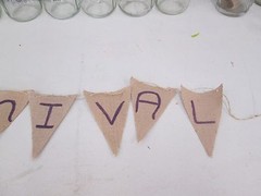 Rustic Wedding Letter Hessian Burlap Fabric Bunting Banner Purple “Carnival”