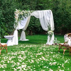 Sqaure Wedding Canopy Chuppah Arch Flower Backdrop Stand Garden Backyard Gazebo