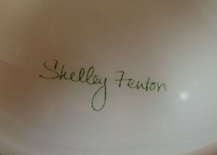 Shelley Fenton Sgnd Girl Bride Bridesmaid Opaline White Iridized Glass Figurine