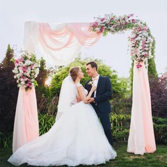 10ft Wedding Arches Ceremony Square Metal Balloon Arch Backdrop Stand In/Outdoor