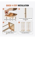 4PCS Gold Metal Wedding Flower Stand 31.5in Column Centerpiece Rack