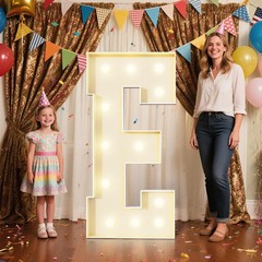 4FT Marquee Letters E Sign,Large Light Up Numbers Party Decoration – Hook and…