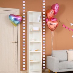 2Pcs 3D Paper Butterfly Garlands Bunting 98.43inch Long Each Reusable Supplies