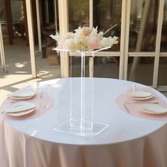 24″ Clear Acrylic Flower Display Stand Square Top and Base Party Decorations